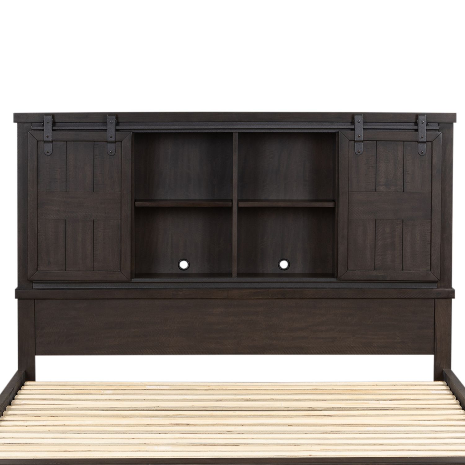 Thornwood Hills Wood Queen Size Bookcase Storage Panel Bed