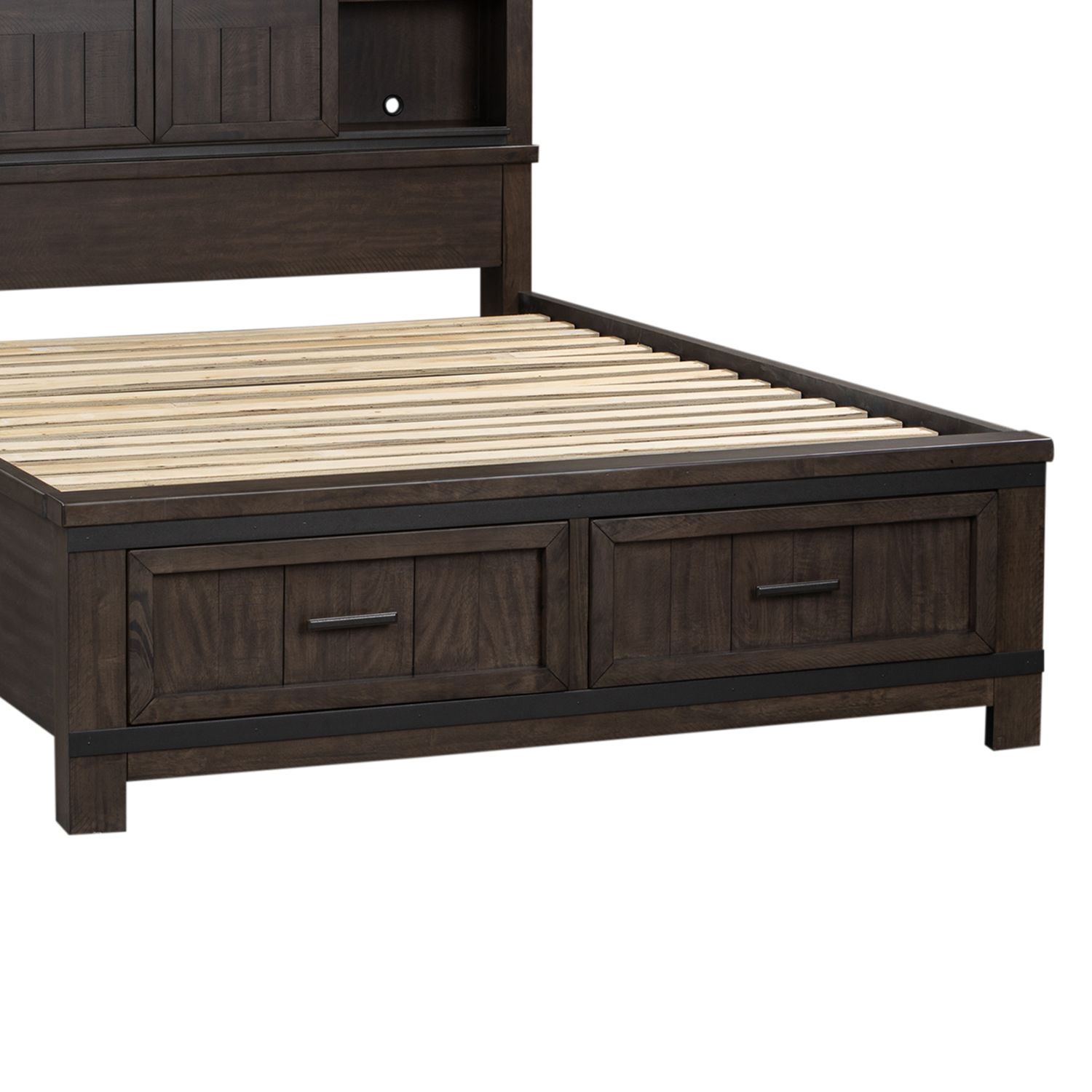 Thornwood Hills Wood Queen Size Bookcase Storage Panel Bed