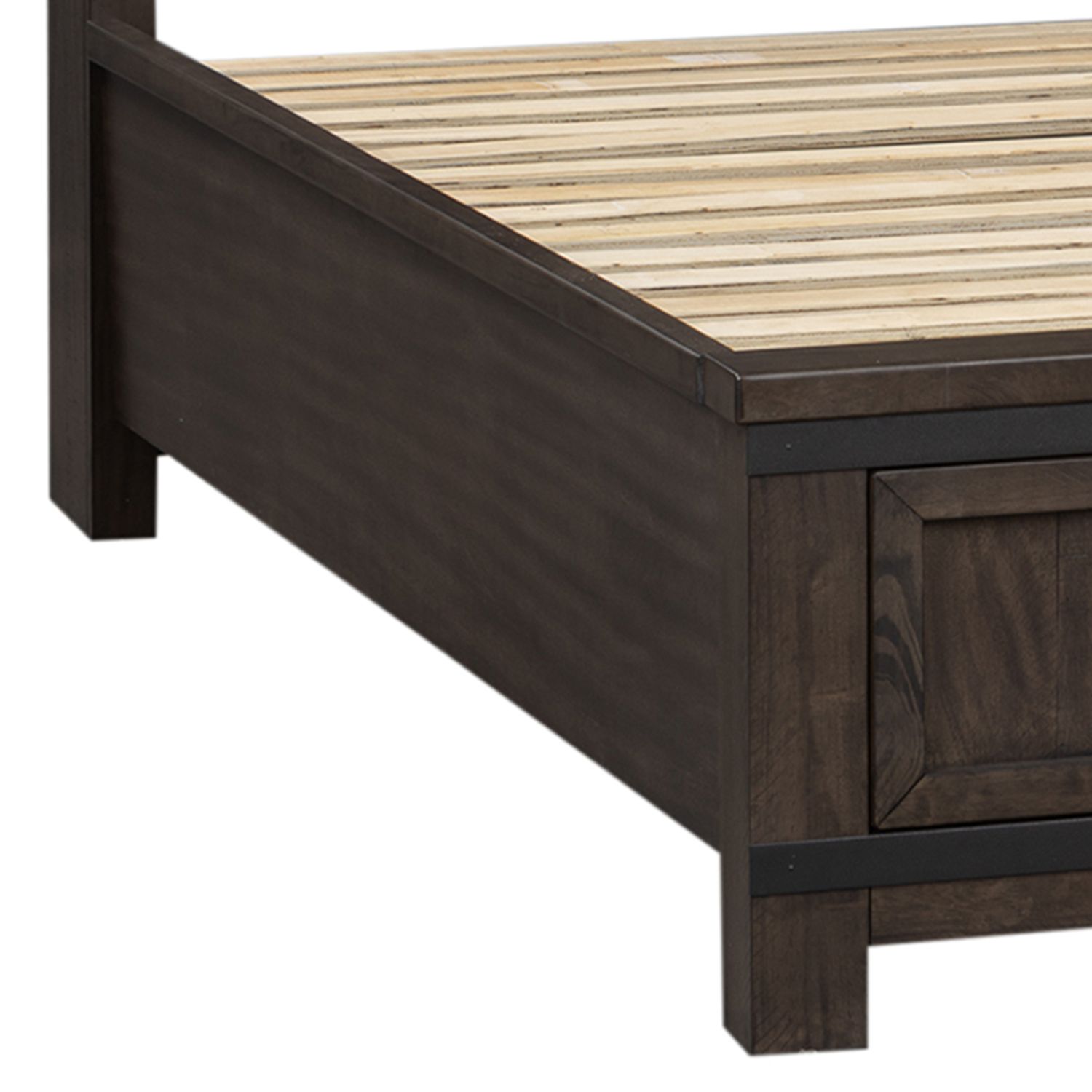 Thornwood Hills Wood Queen Size Bookcase Storage Panel Bed