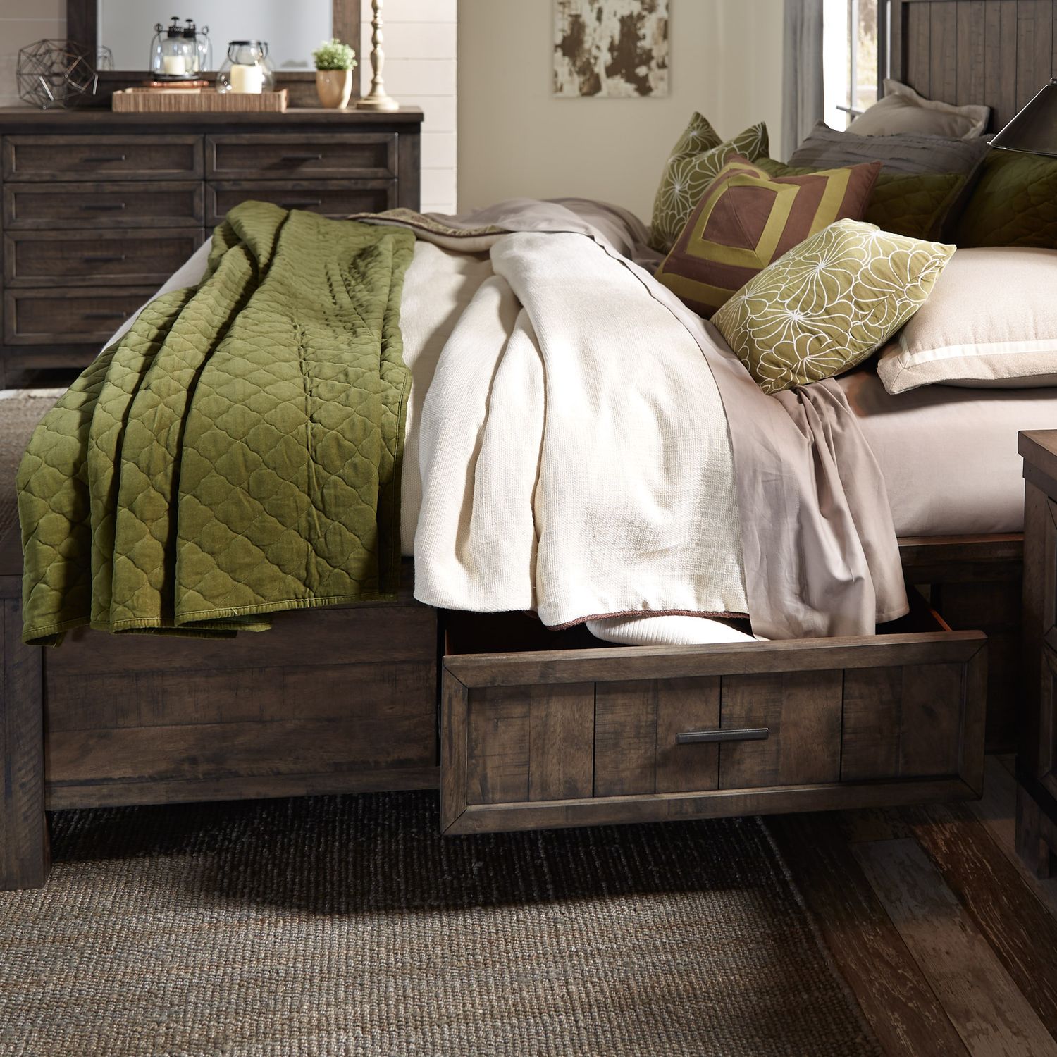Thornwood Hills Storage Bedroom Set | Rustic Industrial