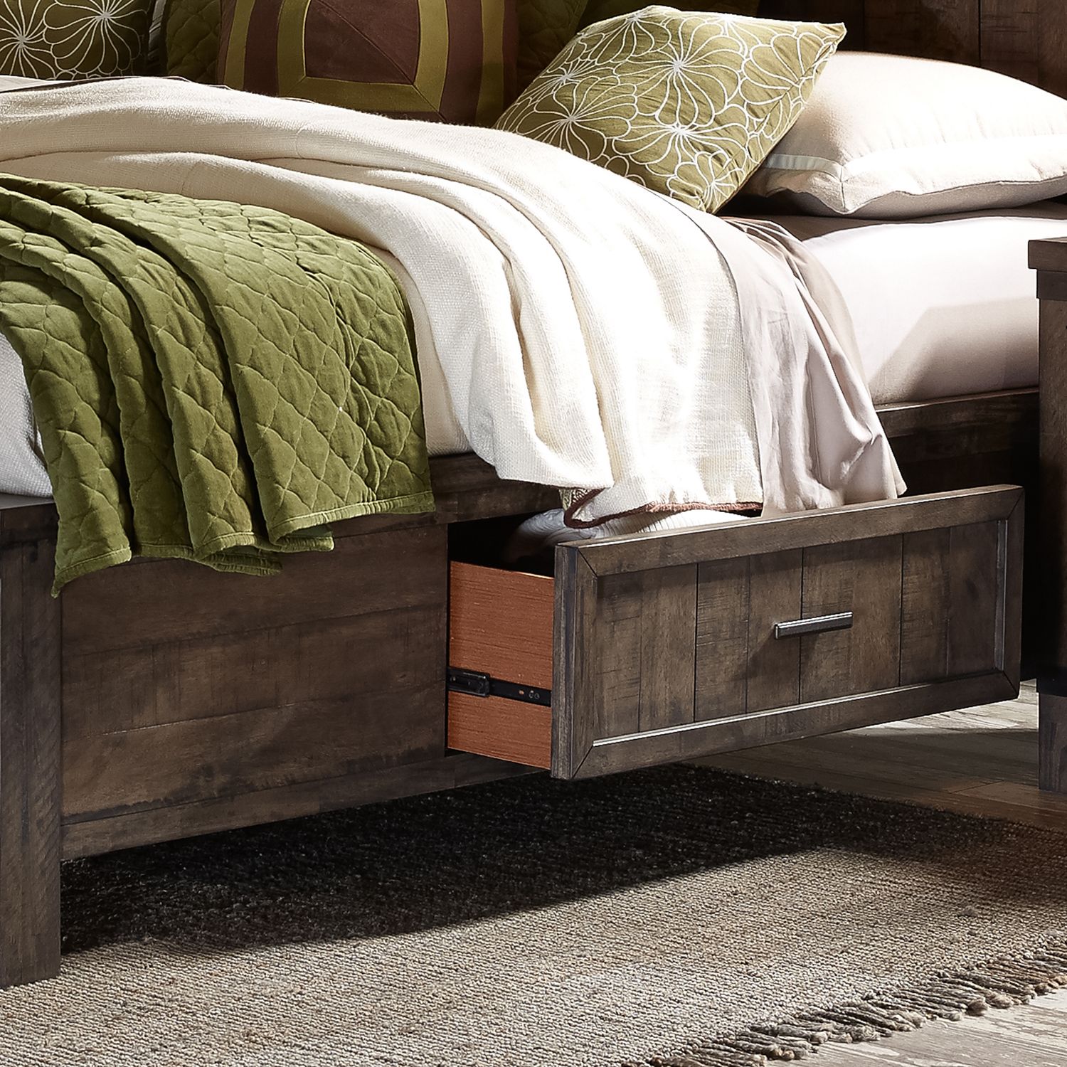 Thornwood Hills Two-Sided Storage Bed | Rustic Platform