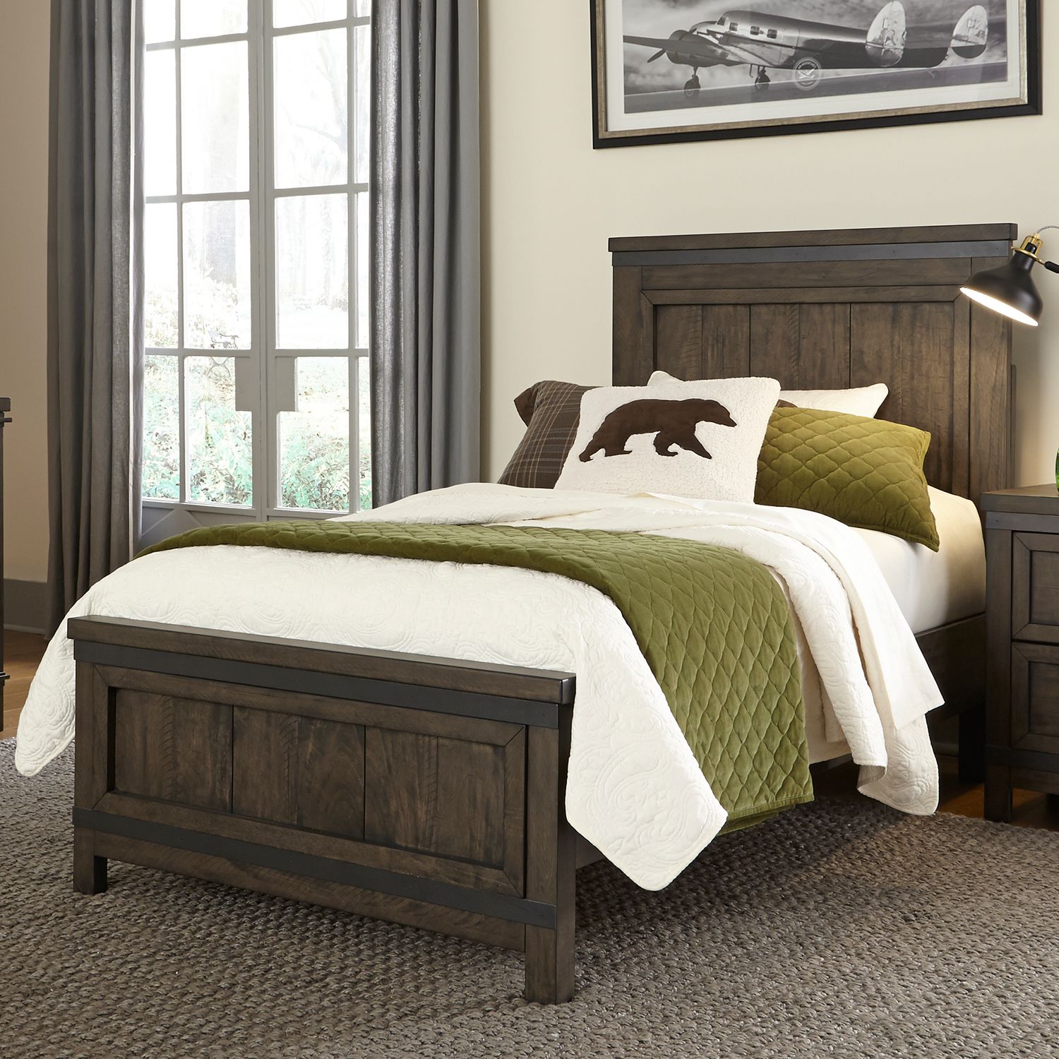 Thornwood Hills Wood Twin Size Panel Bed