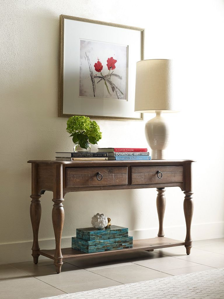 Weatherford Rectangular Wood Sofa Table w/2 Drawers