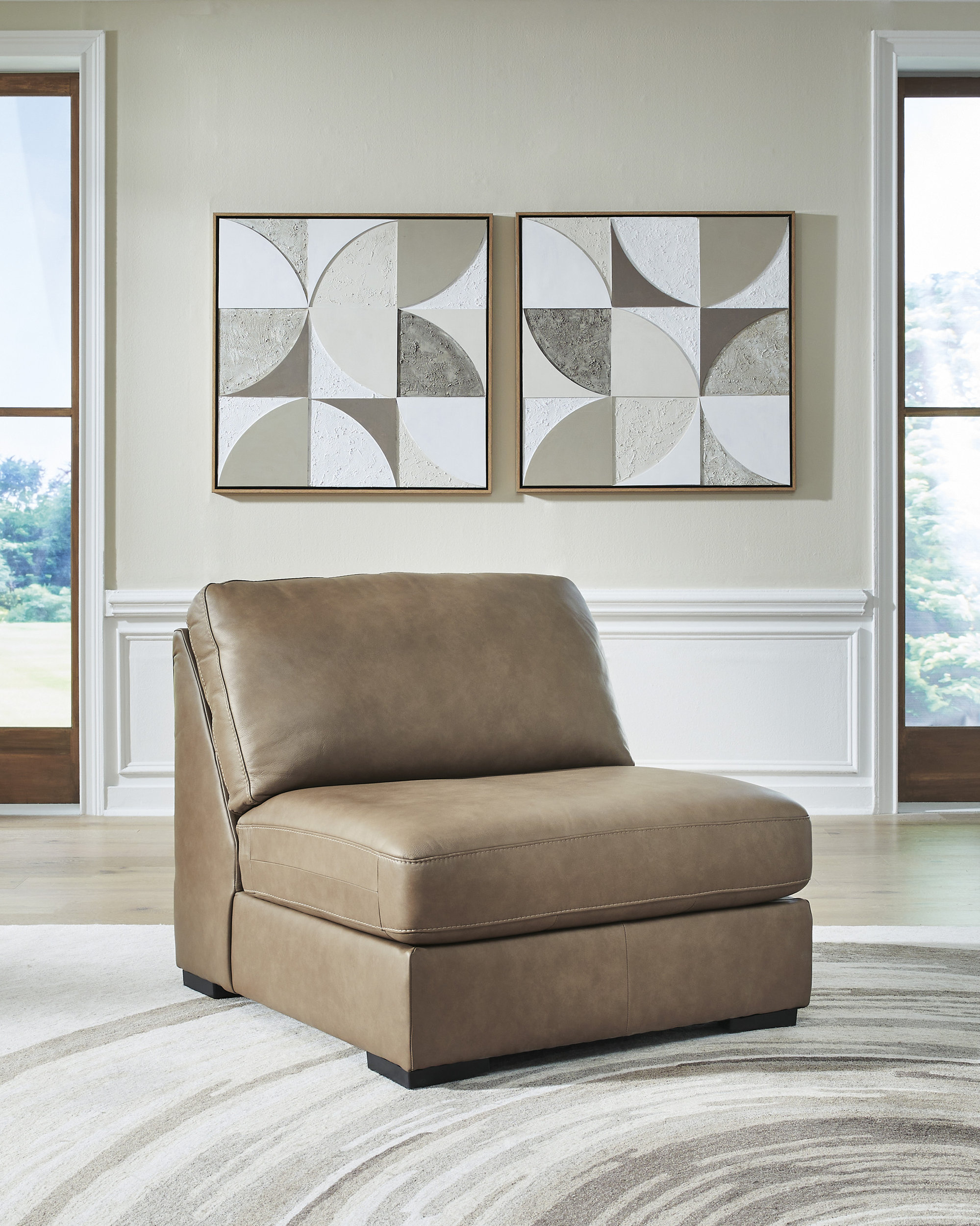 Veronella L-Shaped Leather 5-Piece Sectional