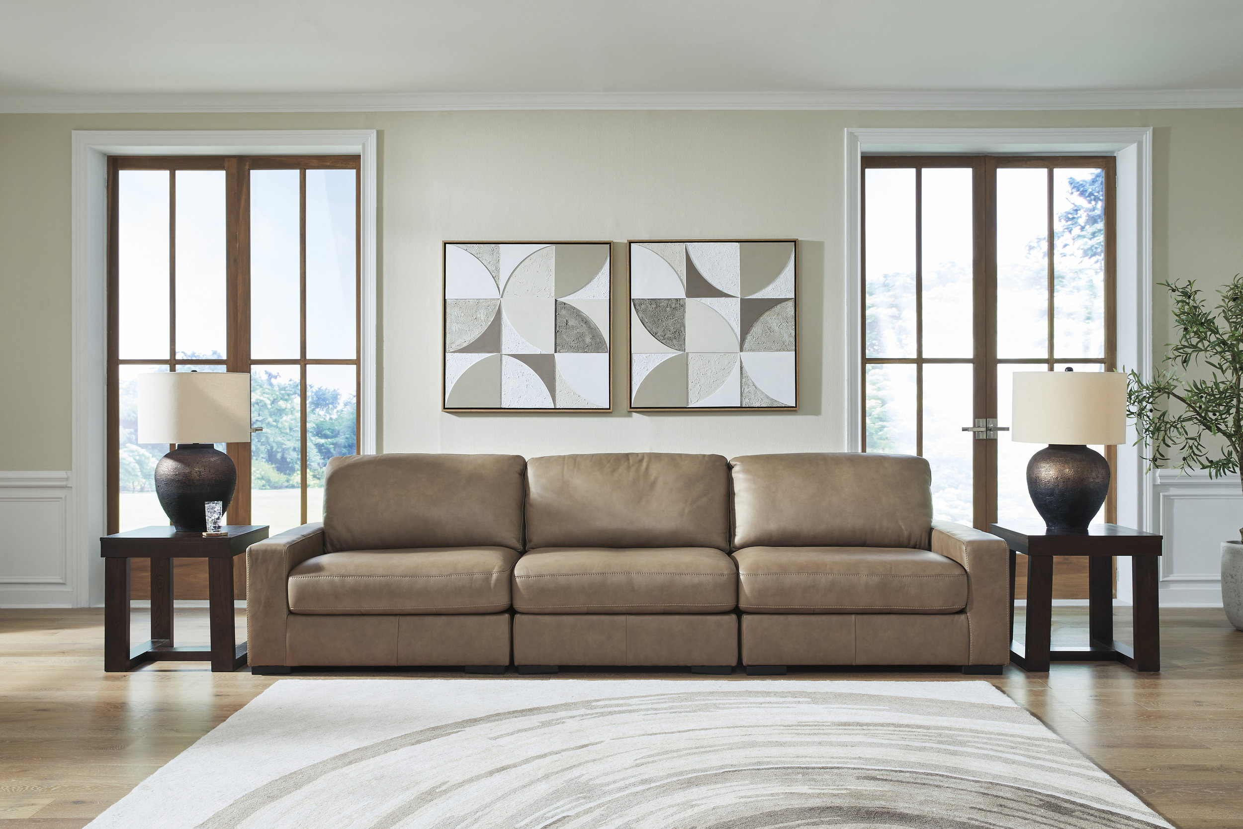 Veronella Leather 3-Piece Modular Sofa