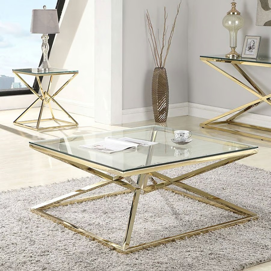 Monroe Double Pyramid Lamp Table