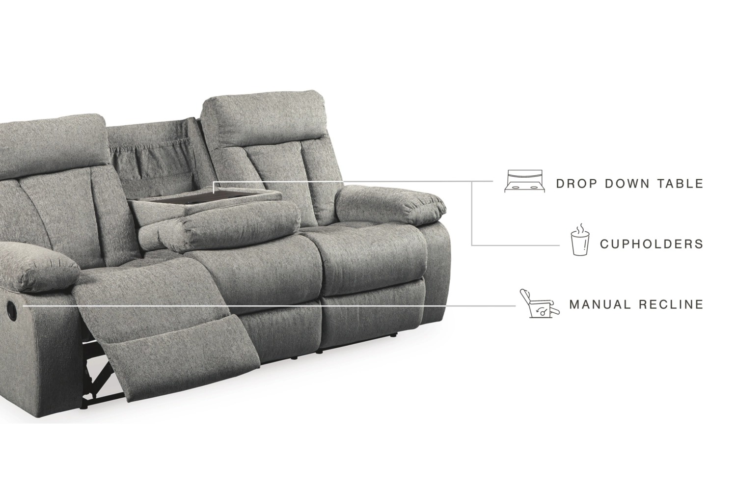 Mitchiner Polyester Reclining Living Room Set