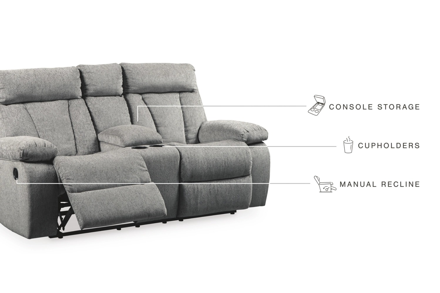 Mitchiner Polyester Reclining Living Room Set