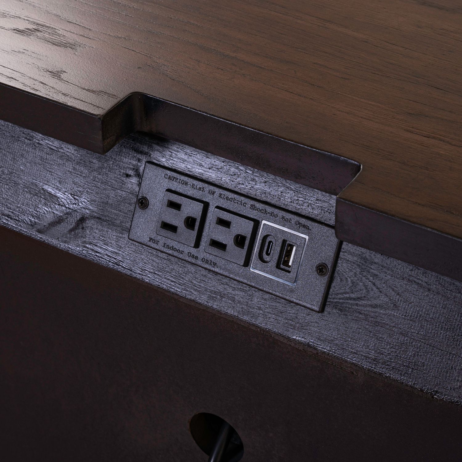 Provence Park Wood 3-Drawer Bedside Chest w/Charging Station