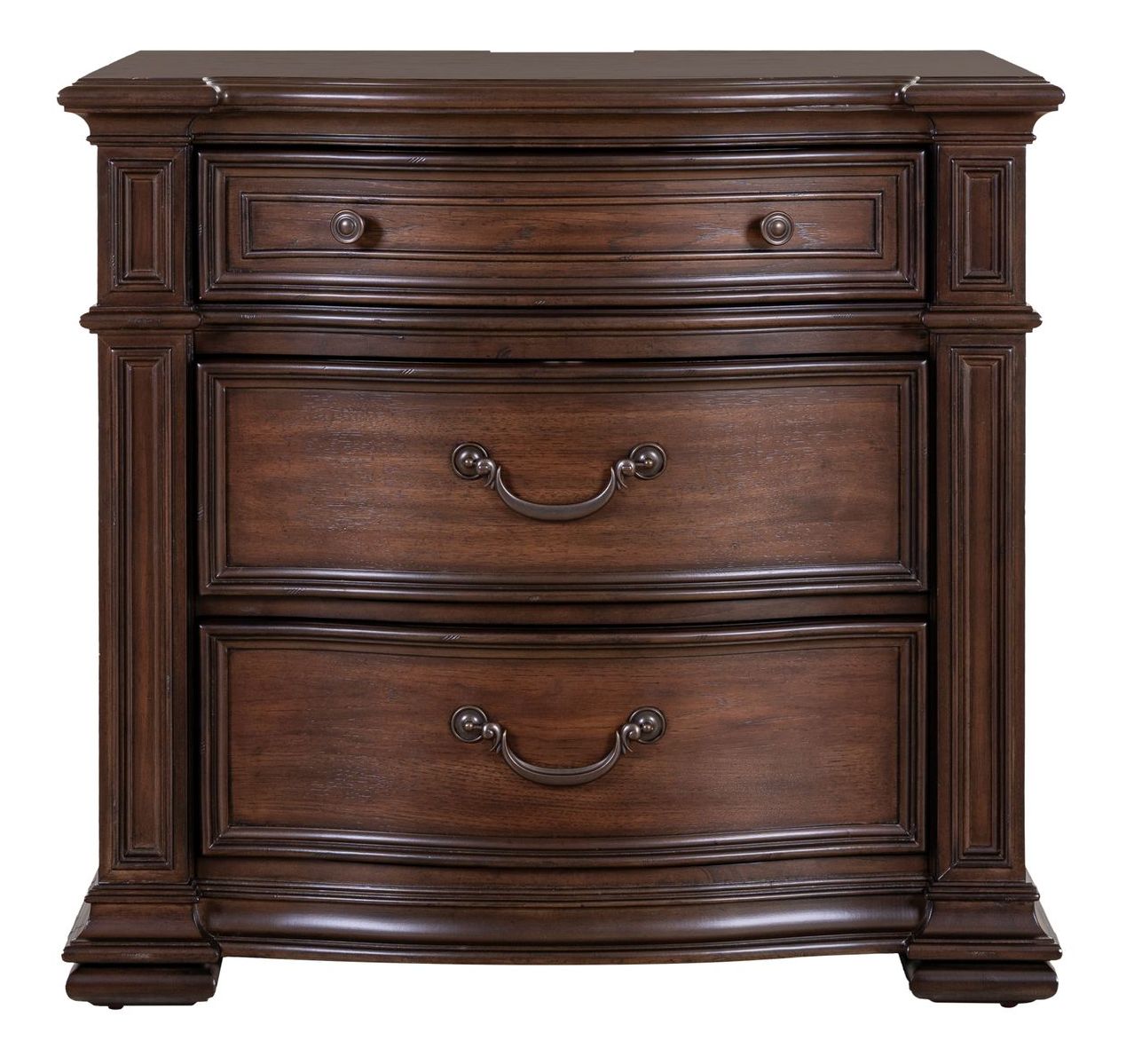 Provence Park Wood 3-Drawer Bedside Chest w/Charging Station