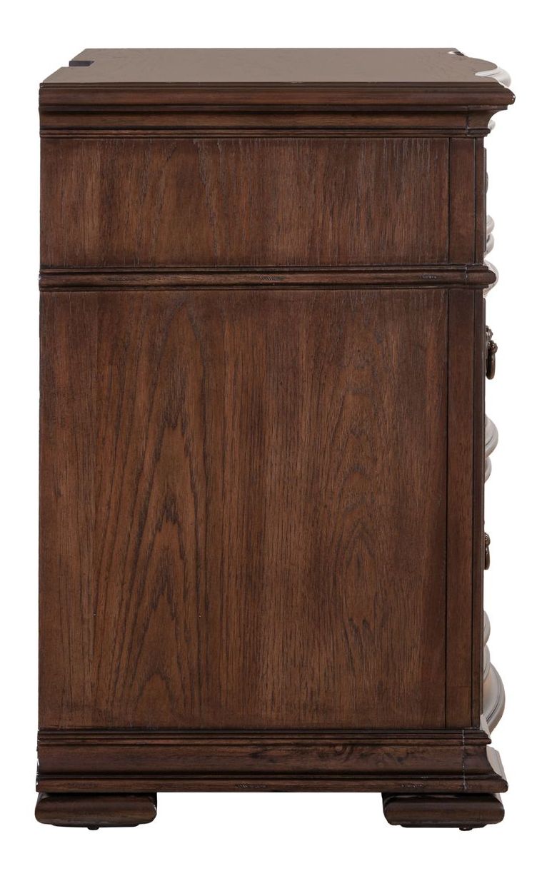 Provence Park Wood 3-Drawer Bedside Chest w/Charging Station