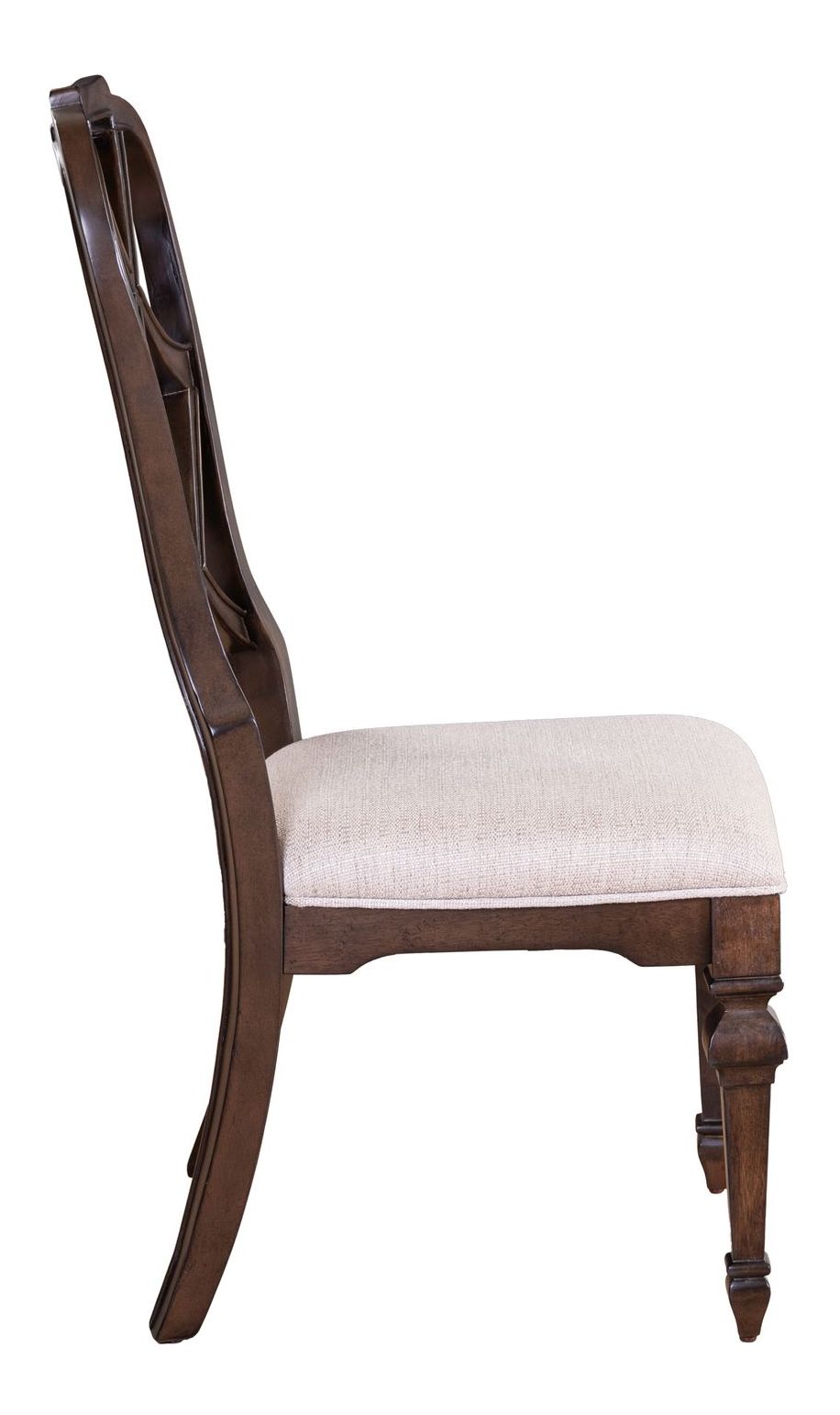 Provence Park Chenille/Wood Back Side Chair