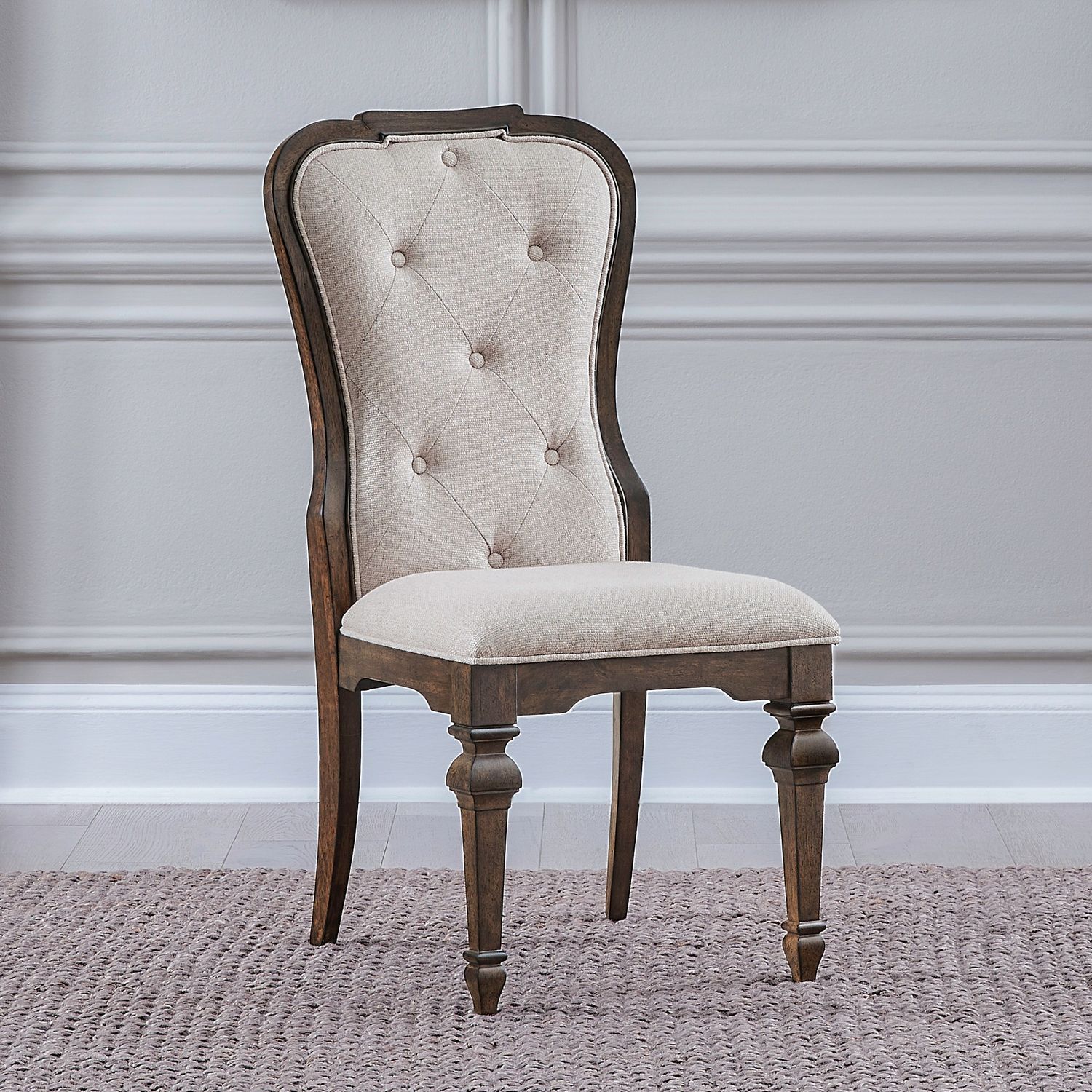 Provence Park Chenille/Wood Side Chair