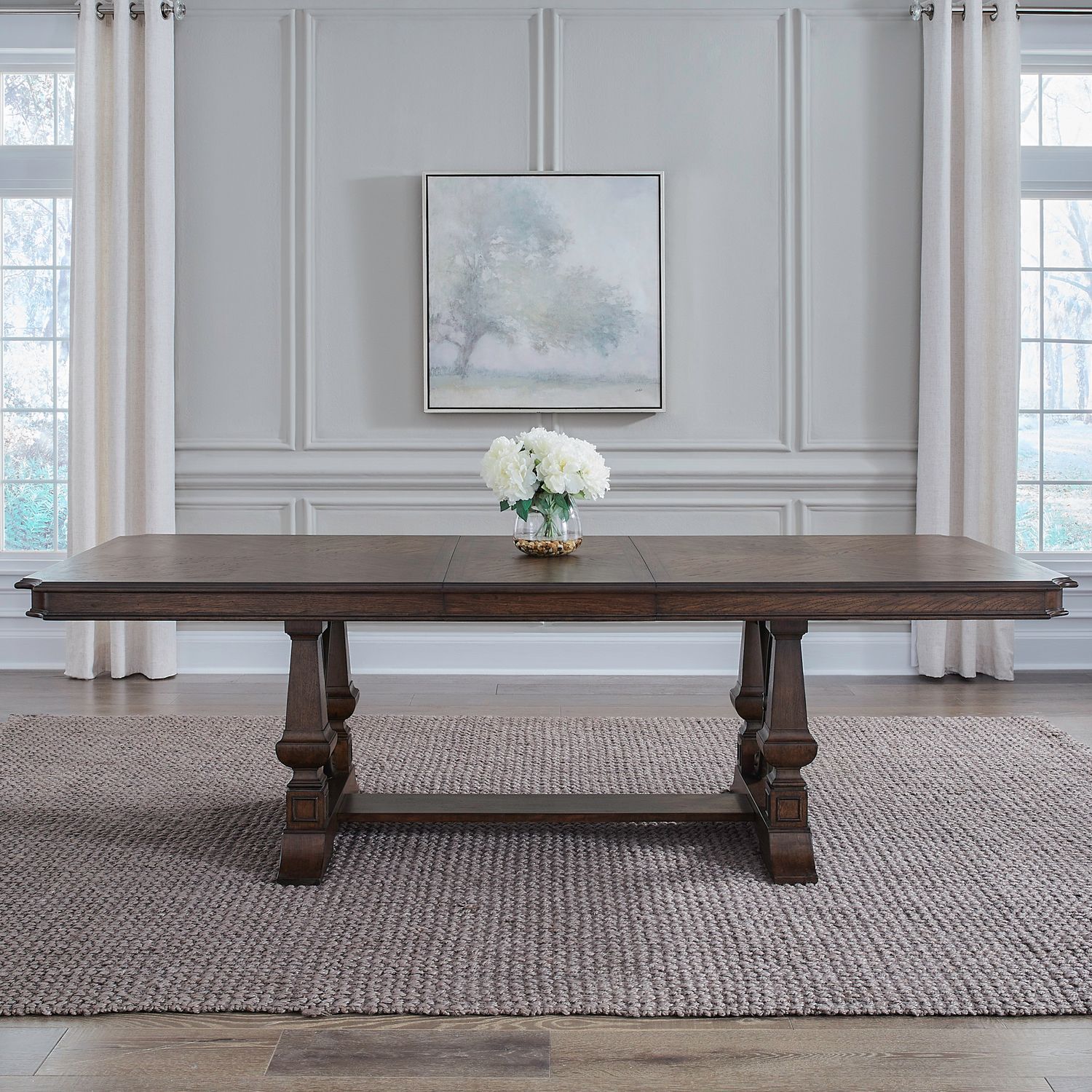 Provence Park Rectangular Wood Extendable Trestle Dining Table