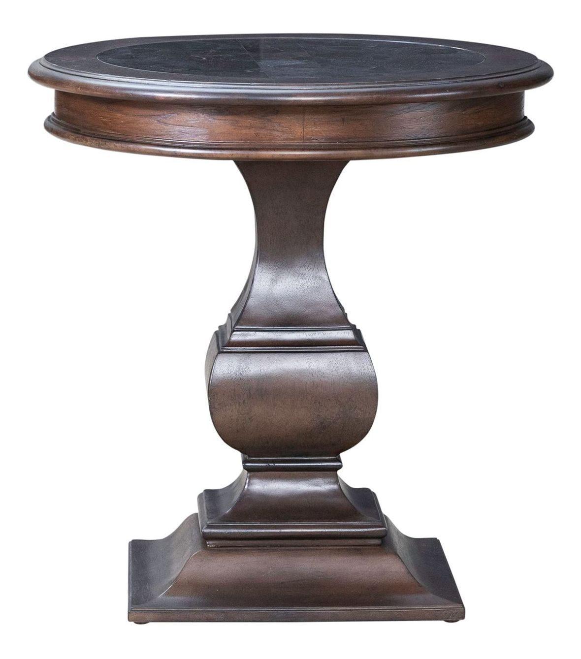 Provence Park Round Blue Stone/Wood End Table