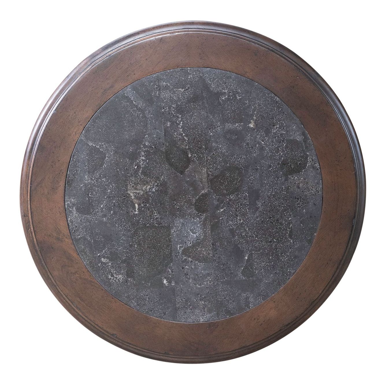 Provence Park Round Blue Stone/Wood End Table