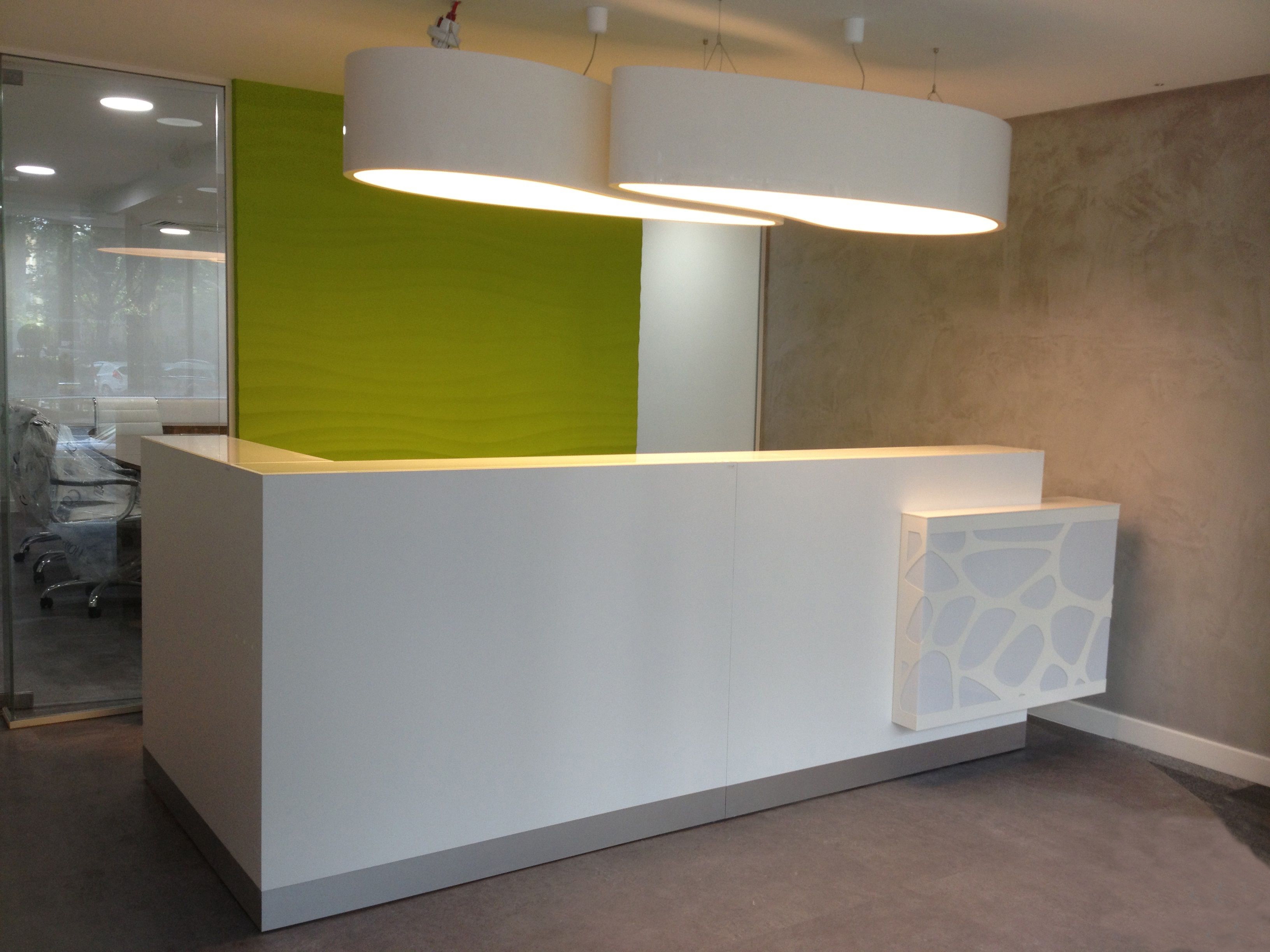 ORGANIC L-Shaped Reception Desk w/Left Side RGB Light Panel