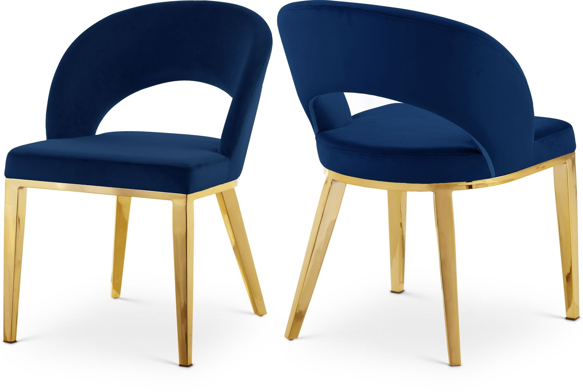 Roberto Velvet Dining Chair with Gold Iron Legs