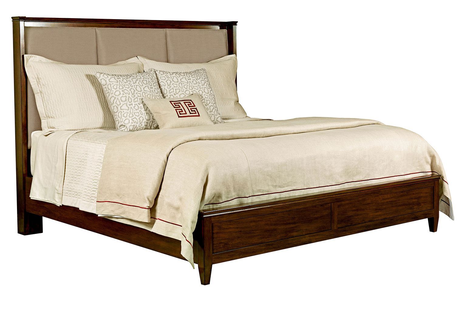 Elise Spectrum Fabric/Wood King Size Panel Bed