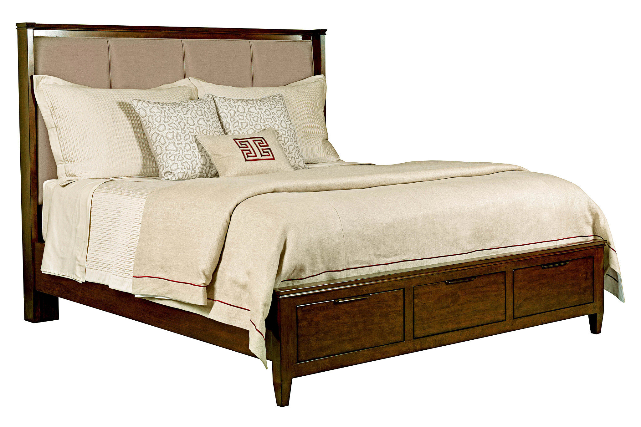 Elise Spectrum Fabric/Wood Storage King Size Panel Bed