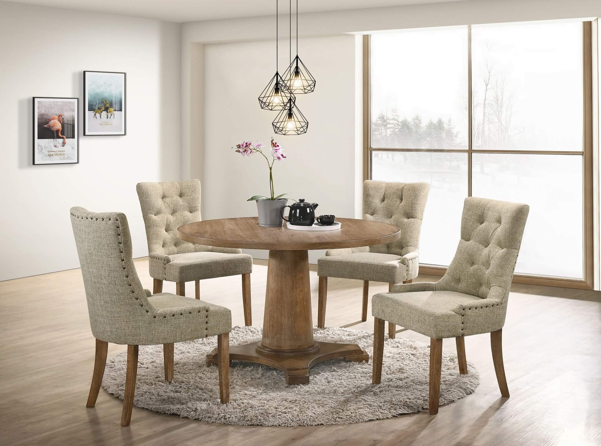 Yotam Wood Round Dining Set