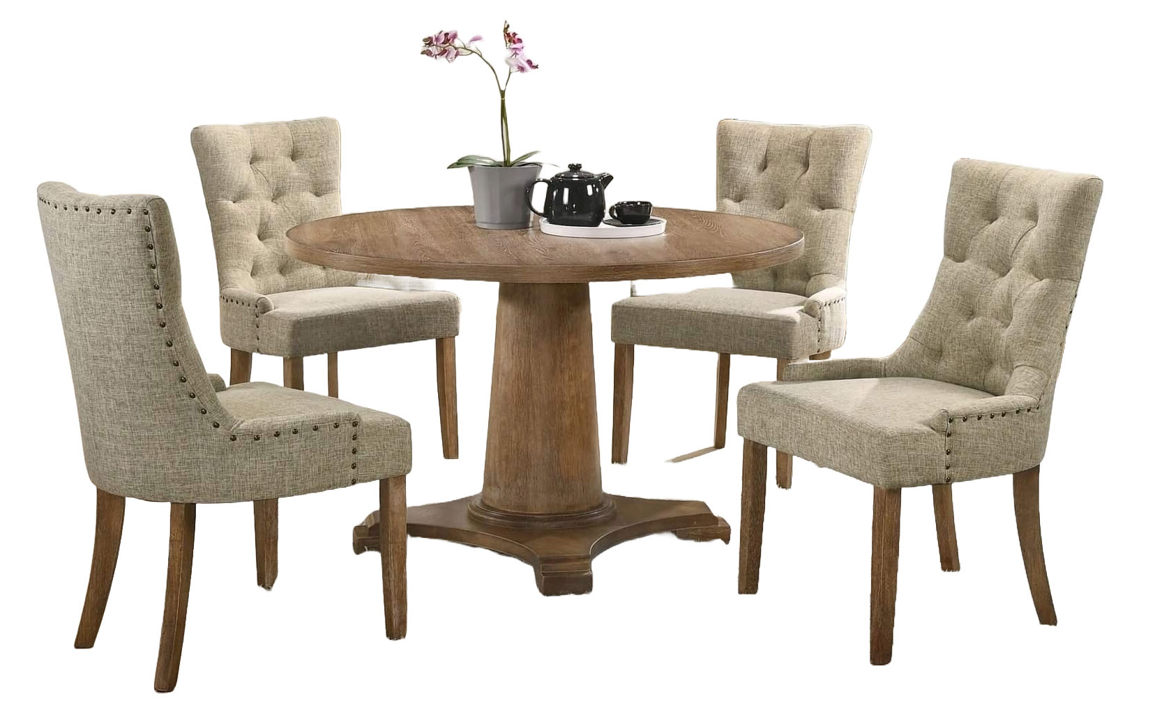 Yotam Wood Round Dining Set
