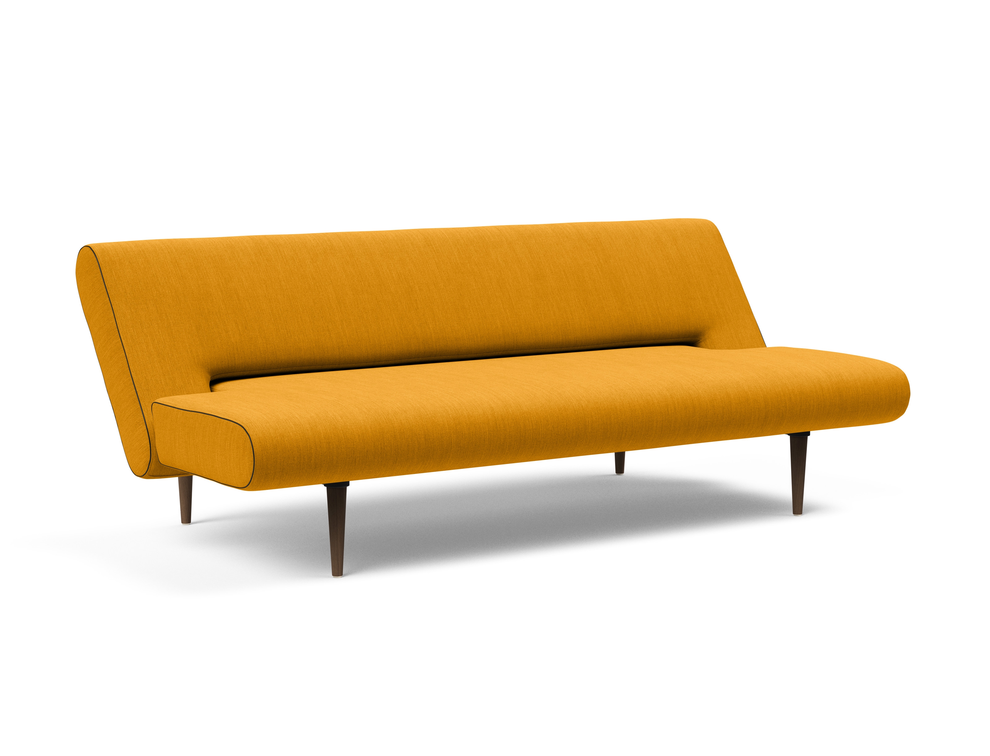 Unfurl Fabric Sofa Bed w/Dark Wood Legs