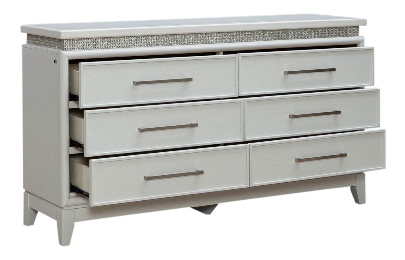 Reflections Wood 6-Drawer Double Dresser w/Lights