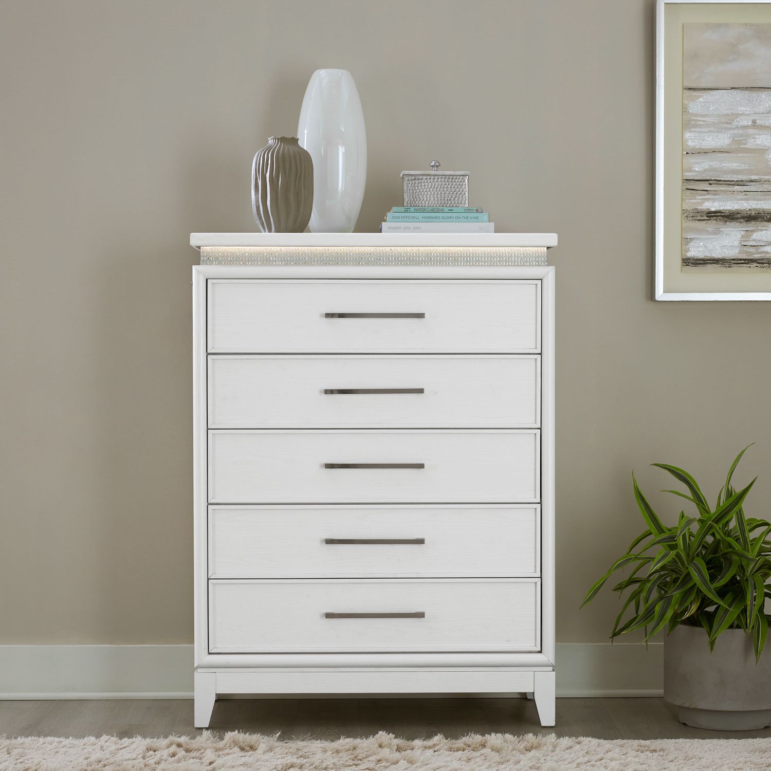 Reflections Wood 5-Drawer Chest w/Lights