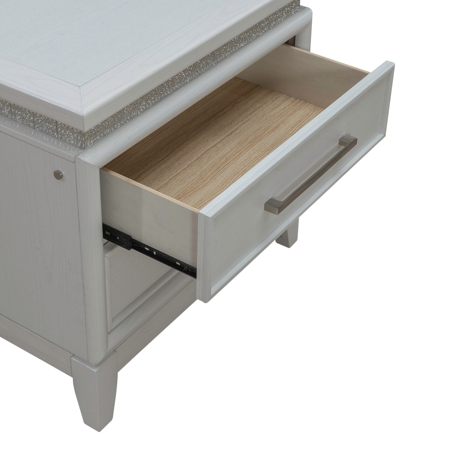 Reflections Wood 2-Drawer Nightstand w/Lights & Charging Station
