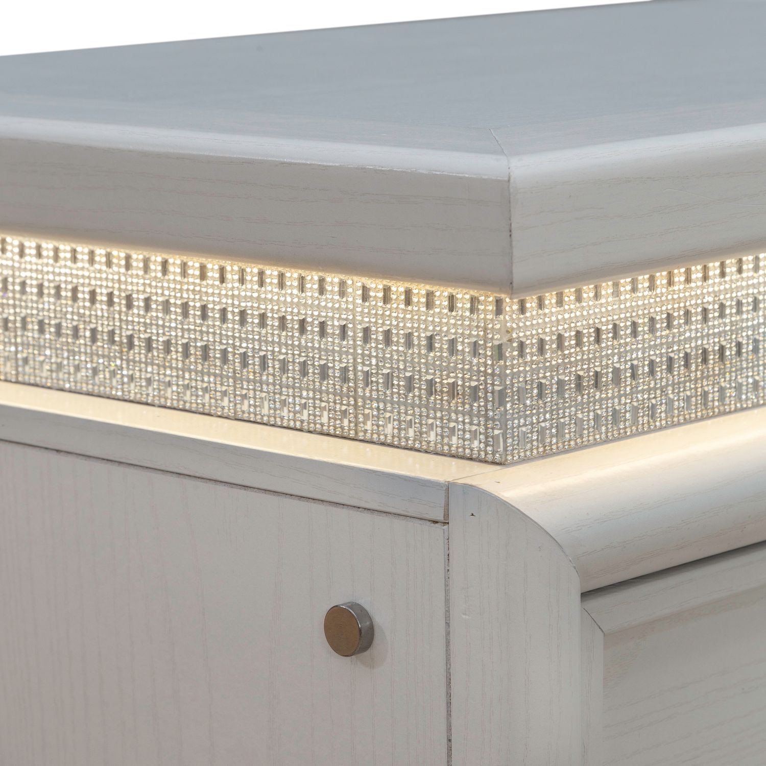 Reflections Wood 2-Drawer Nightstand w/Lights & Charging Station