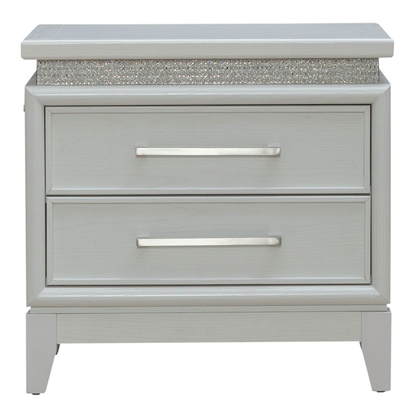 Reflections Wood 2-Drawer Nightstand w/Lights & Charging Station