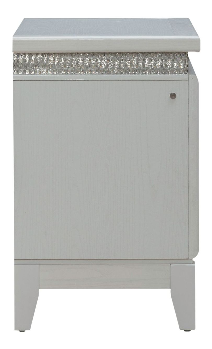 Reflections Wood 2-Drawer Nightstand w/Lights & Charging Station