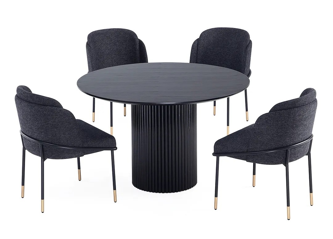 Hathaway 47.24-inch Solid Wood Round Dining Room Set w/Flor Chairs