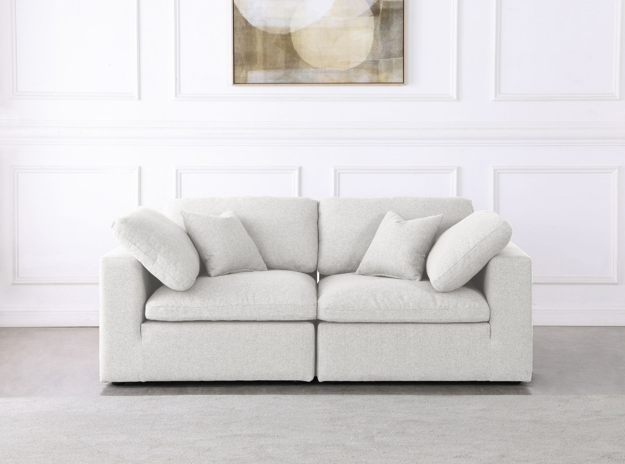 Serene 80" Linen Fabric Deluxe Comfort Modular Sofa