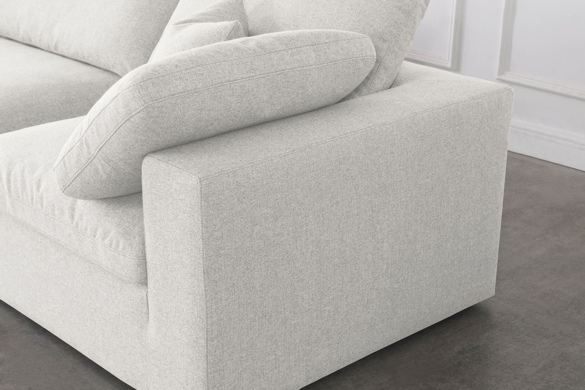 Serene 80" Linen Fabric Deluxe Comfort Modular Sofa
