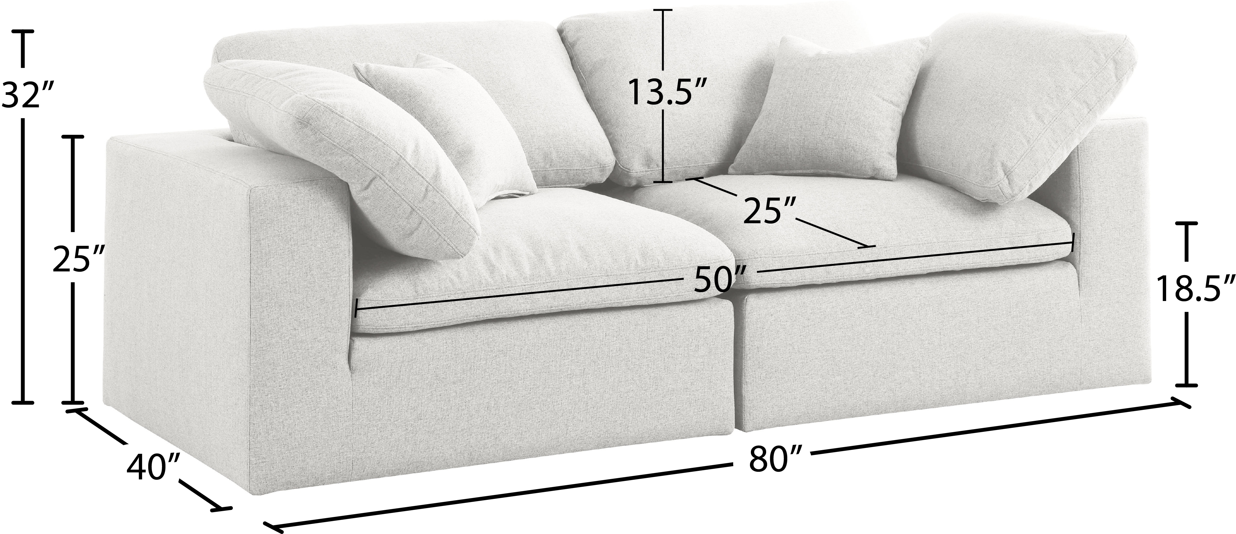 Serene 80" Linen Fabric Deluxe Comfort Modular Sofa