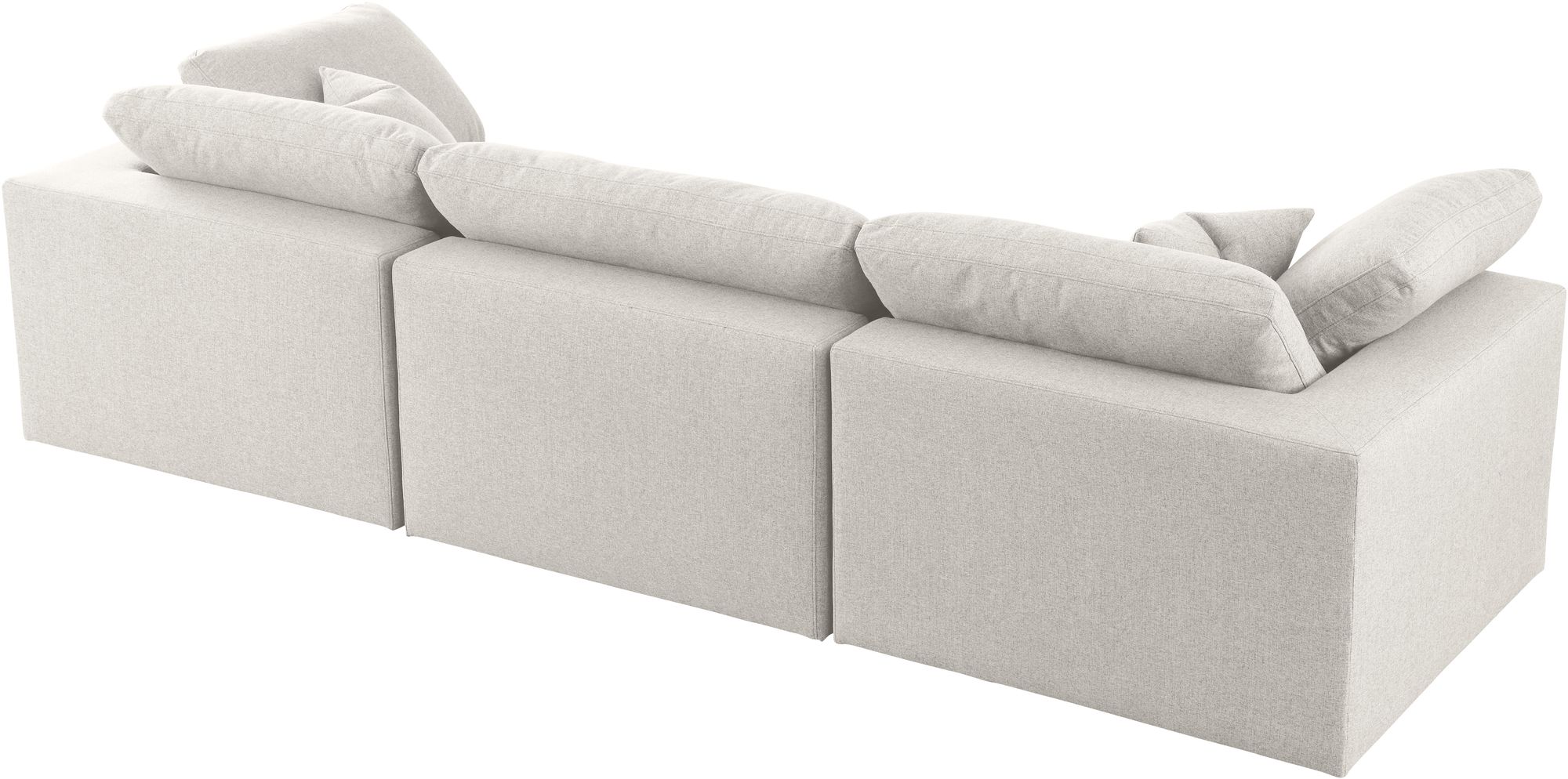 Serene 119" Linen Fabric Deluxe Comfort Modular Sofa
