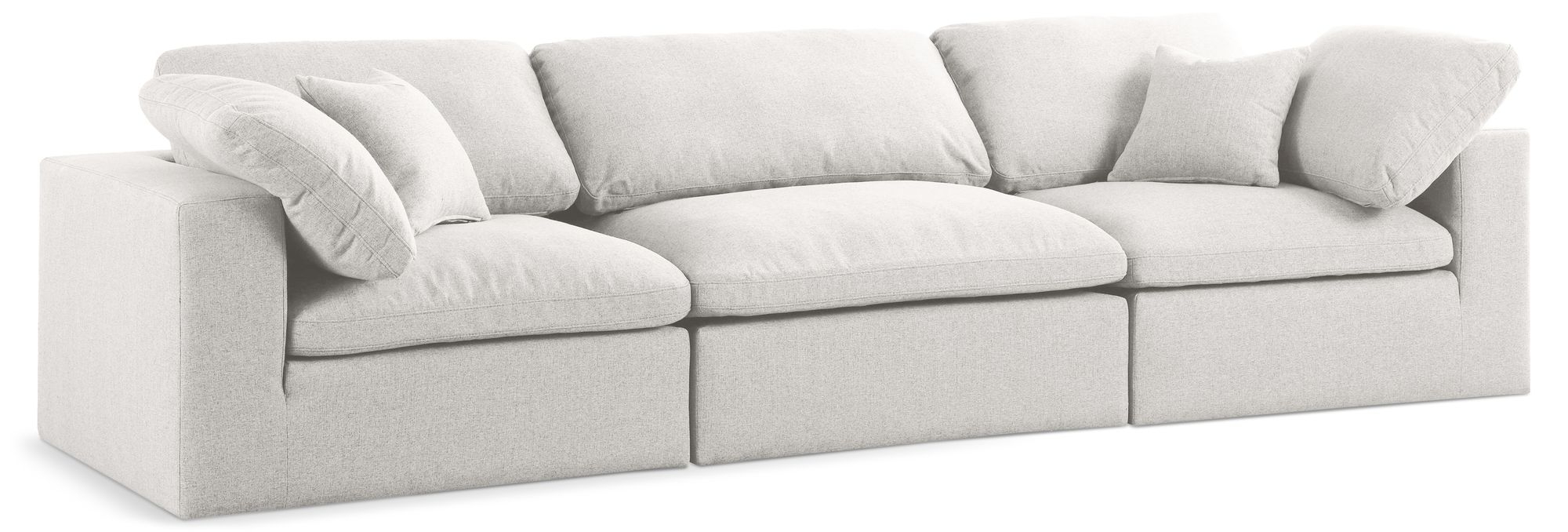 Serene 119" Linen Fabric Deluxe Comfort Modular Sofa