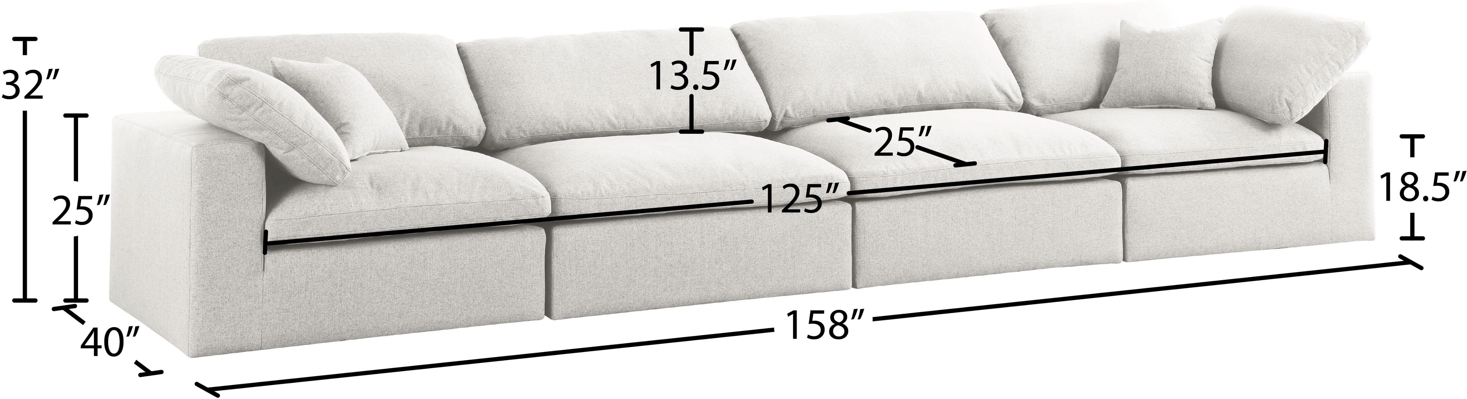 Serene 158" Linen Fabric Deluxe Comfort Modular Sofa