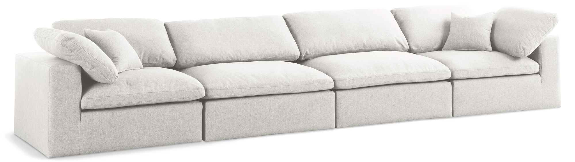 Serene 158" Linen Fabric Deluxe Comfort Modular Sofa