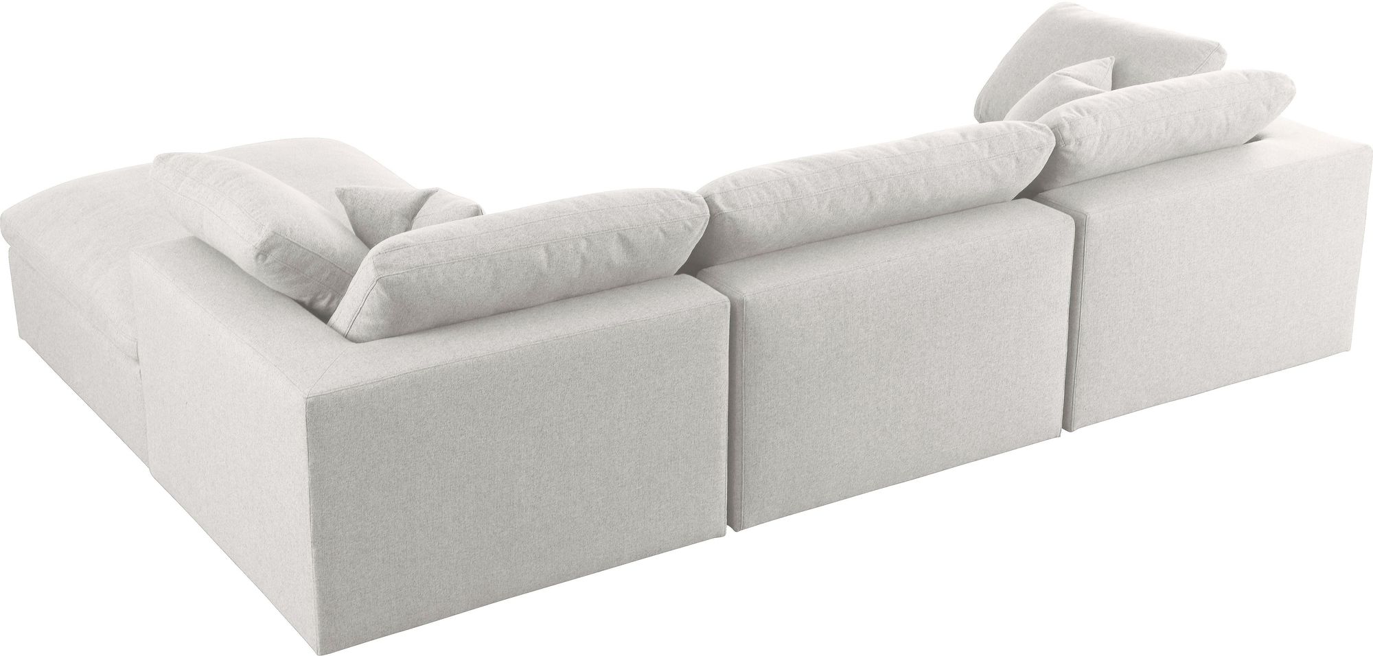 Serene 119" 4-Piece Linen Fabric Deluxe Comfort Modular Corner Sectional