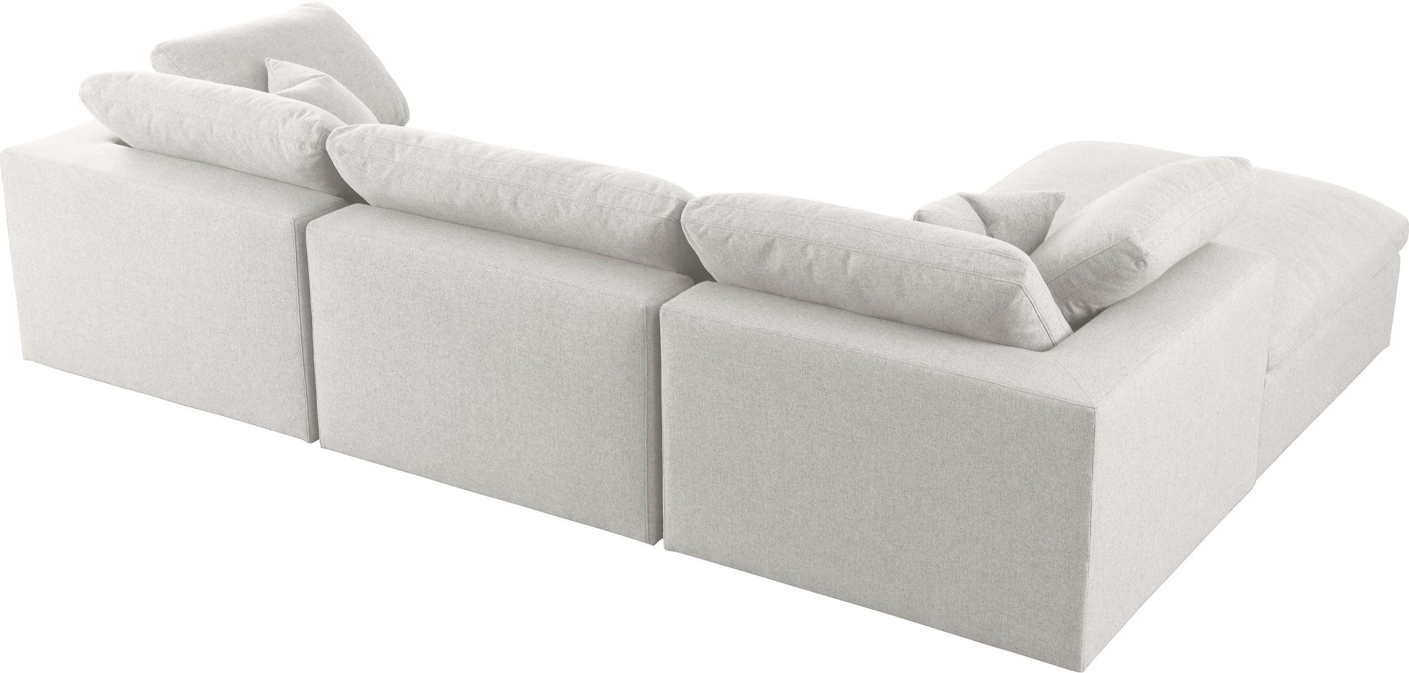 Serene 119" 4-Piece Linen Fabric Deluxe Comfort Modular Corner Sectional
