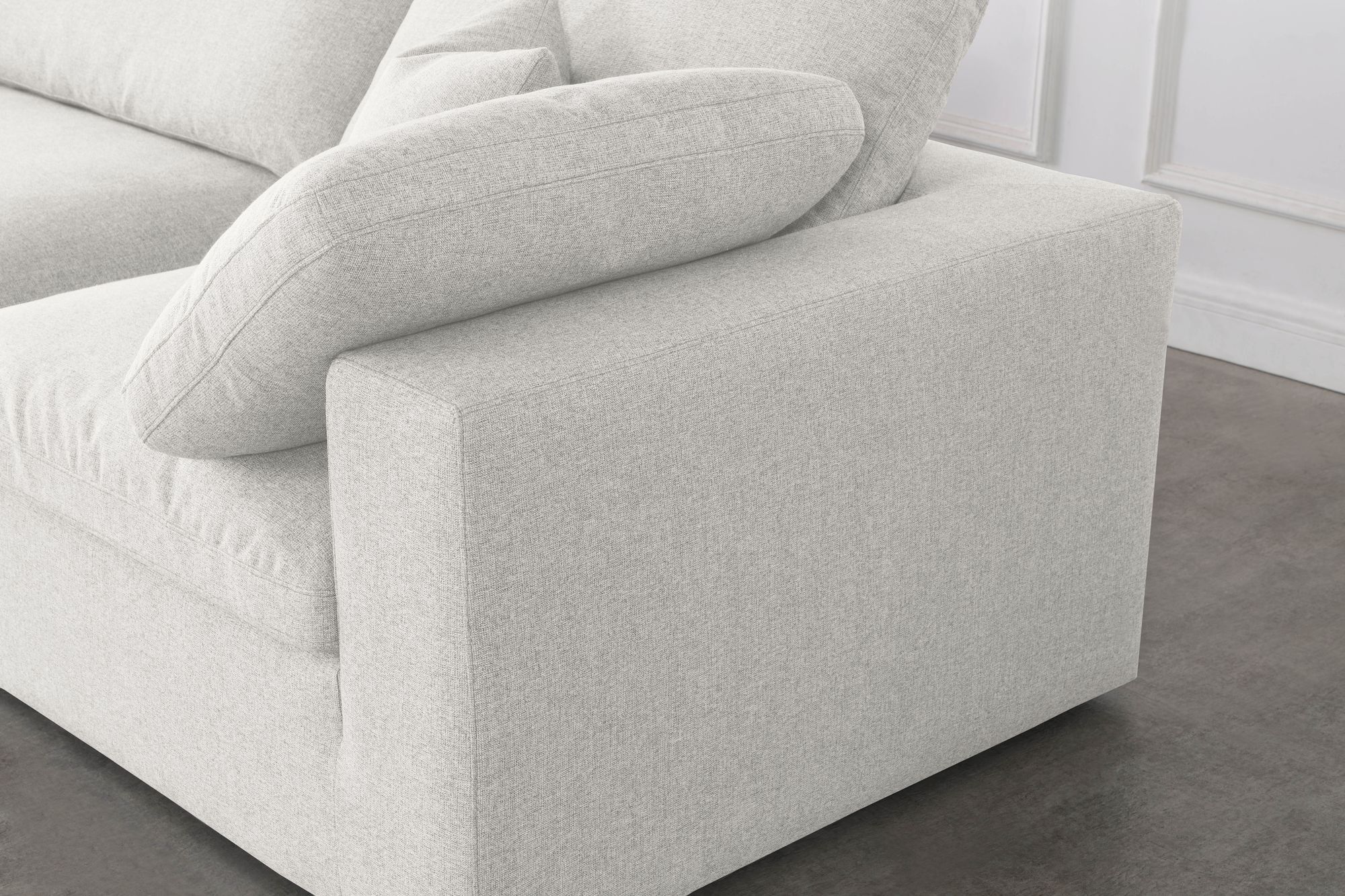 Serene 119" 4-Piece Linen Fabric Deluxe Comfort Modular Corner Sectional
