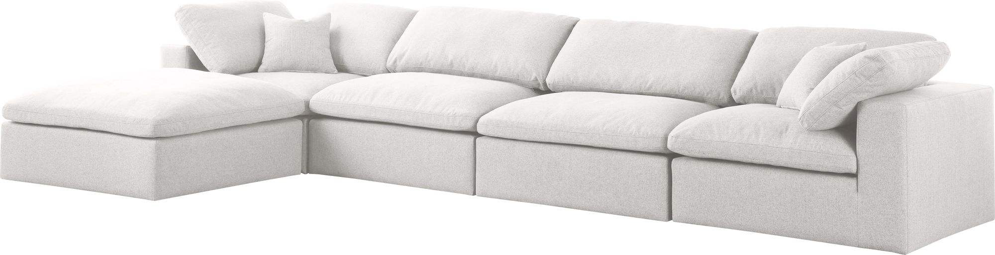 Serene 158" 5-Piece Linen Fabric Deluxe Comfort Modular Sectional