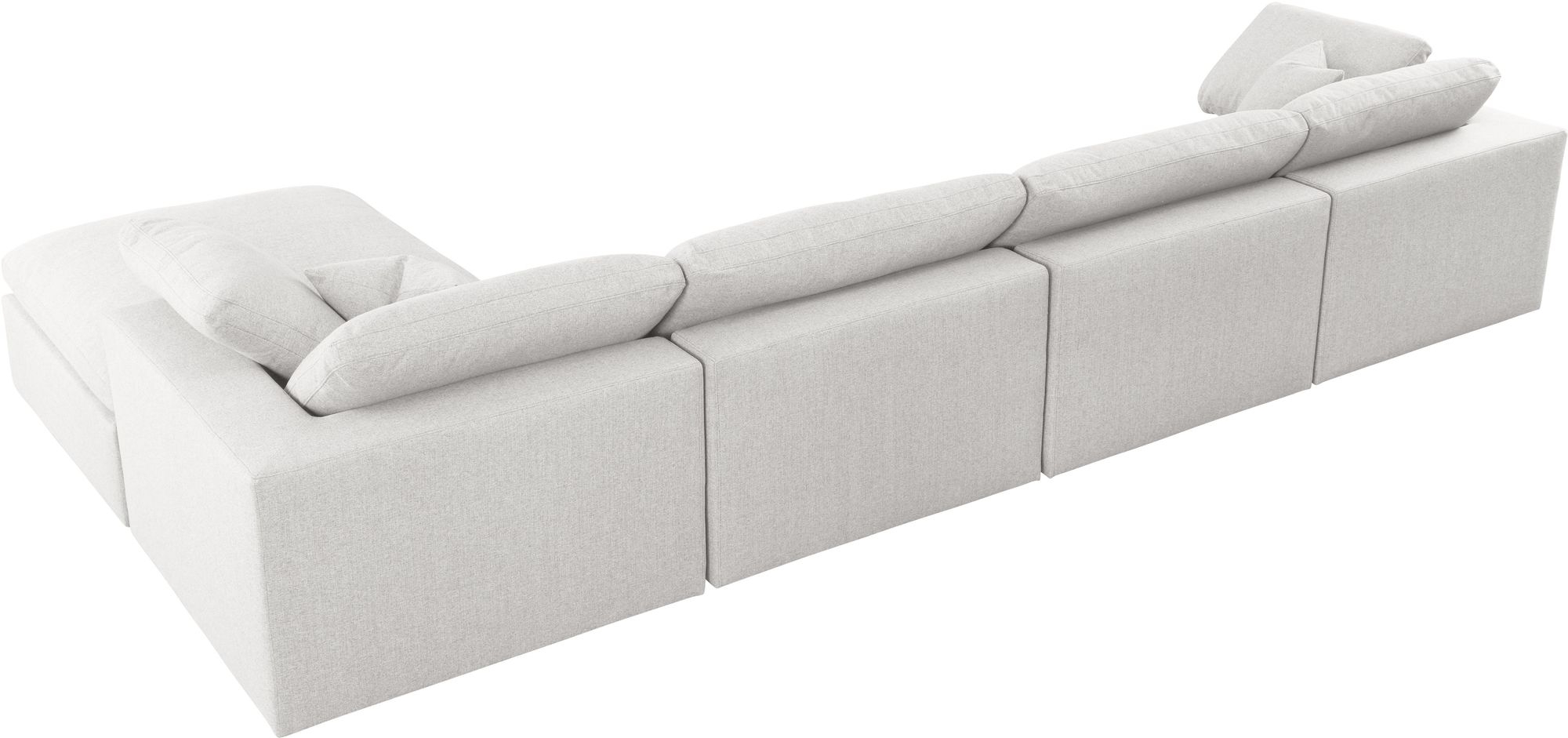 Serene 158" 5-Piece Linen Fabric Deluxe Comfort Modular Sectional