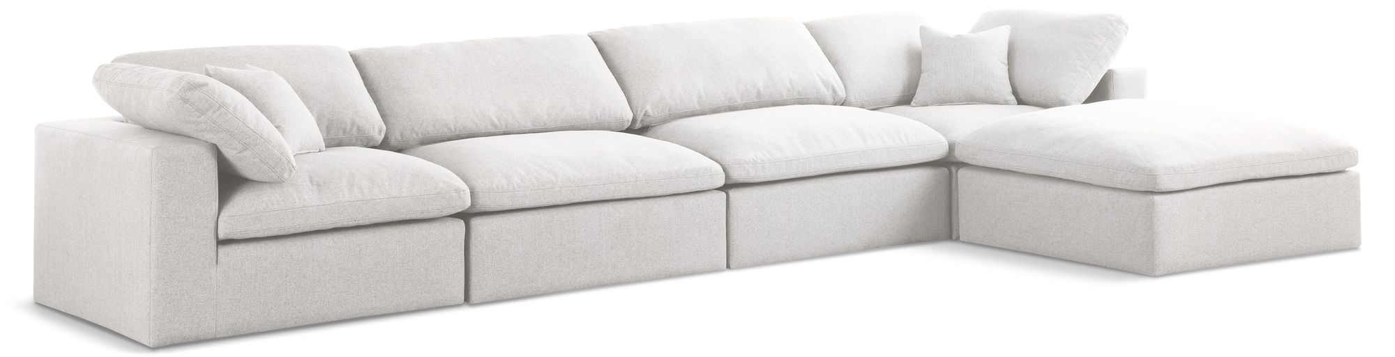 Serene 158" 5-Piece Linen Fabric Deluxe Comfort Modular Sectional