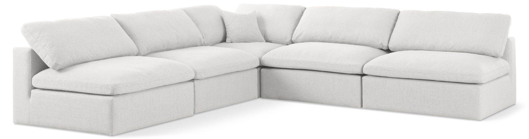 Serene 118" 5-Piece Linen Fabric Deluxe Comfort Modular Armless Sectional