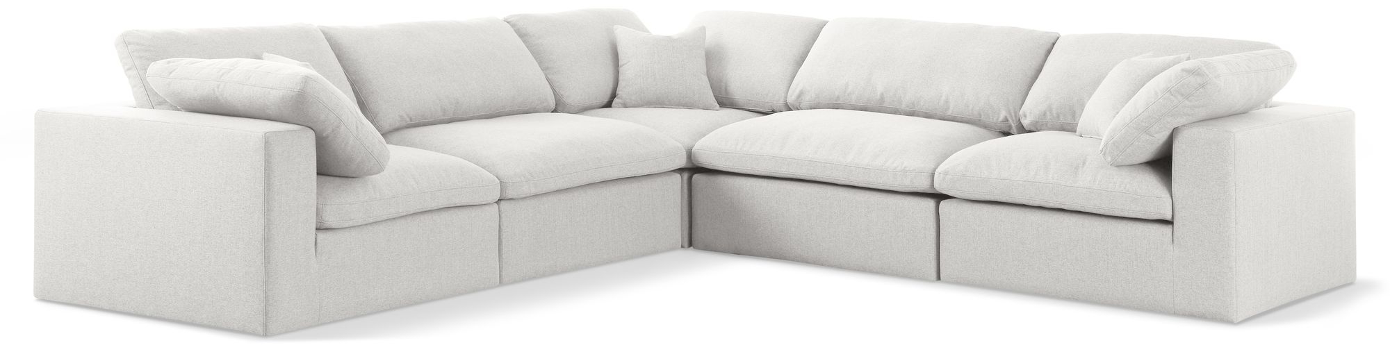 Serene 118" 5-Piece Linen Fabric Deluxe Comfort Modular Sectional