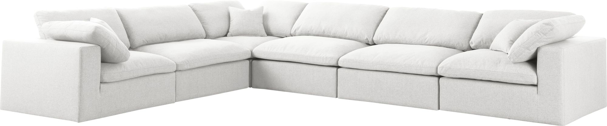 Serene 158" 6-Piece Linen Fabric Deluxe Comfort Modular Corner Sectional